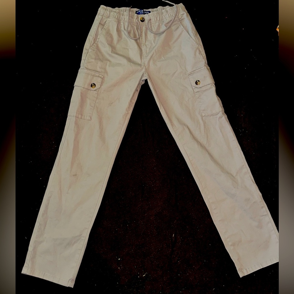 Arizona Jean Co Small Flex Straight Cotton Jogger Pants Grey Gray Spandex NEW